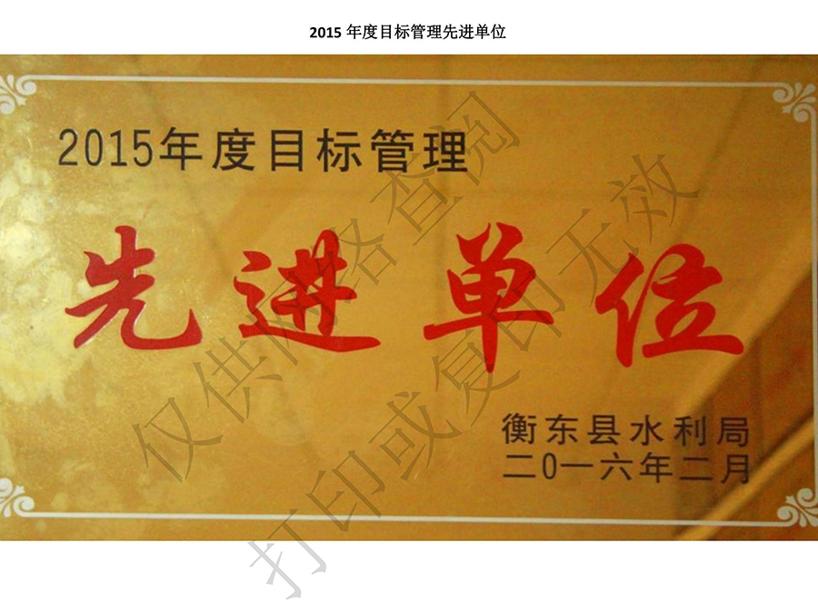 2015年度目標管理先進單位